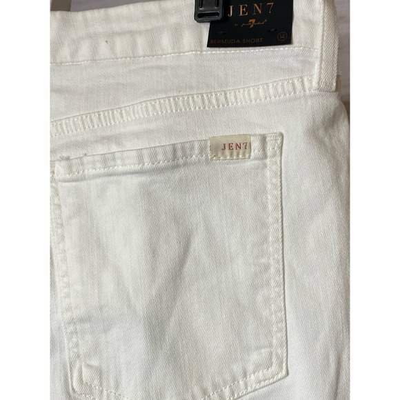 JEN7 By 7 For all Mankind Women's 14 Sculpting Enhancing Shorts White Denim NWT - Picture 4 of 8